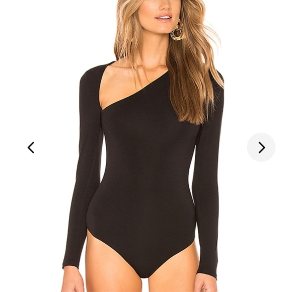 Lovers + Friends Tops - Lovers & Friends Cullen Long Sleeve Asymmetrical Bodysuit Top Black Size Small